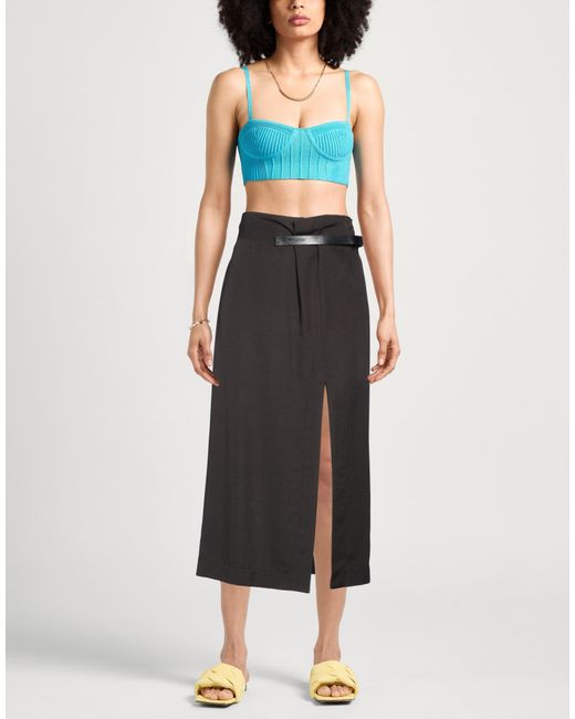 J.W. Anderson Gray Midi Skirt Viscose, Silk