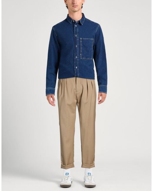 Paoloni Natural Sand Pants Wool, Elastane for men