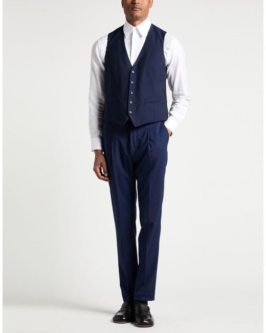 Lardini Blue Tailored Vest Wool for men