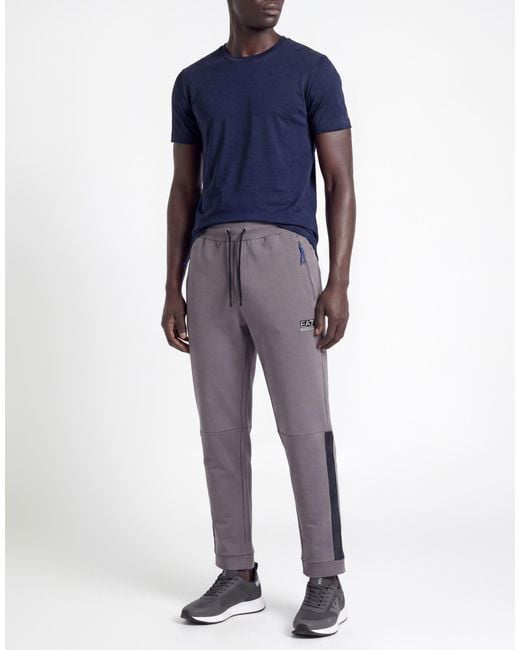 EA7 Gray Pants Polyester, Cotton, Elastane for men