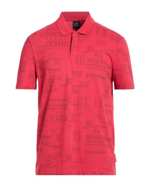 ARMANI EXCHANGE Red Polo Shirts for men