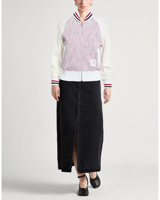 Thom Browne White Sweatshirt Cotton, Polyamide, Elastane