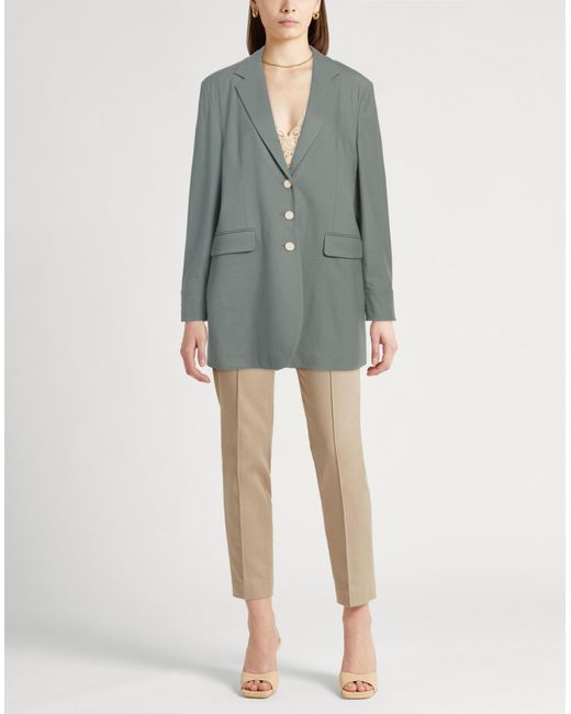 Alysi Gray Blazer Viscose, Polyester, Wool, Elastane