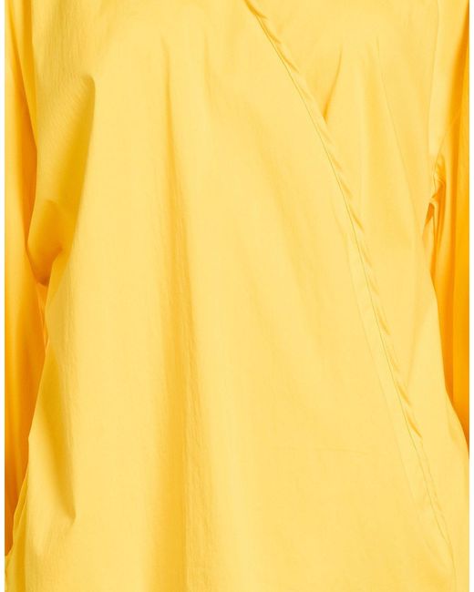 Semicouture Yellow Top Cotton, Polyamide, Elastane