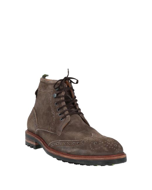 Floris Van Bommel Brown Ankle Boots Leather for men