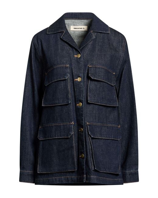 Semicouture Blue Denim Outerwear Cotton