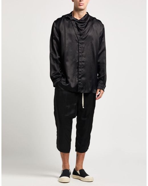 Rick Owens Black Shirt Cupro for men