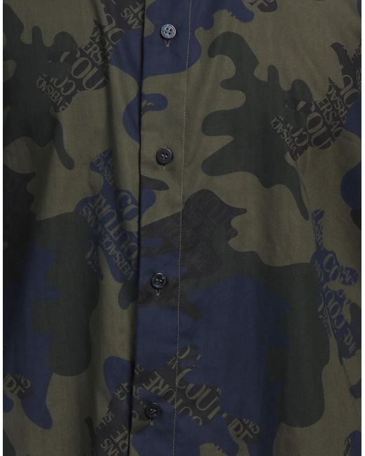 Versace Blue Military Shirt Cotton for men