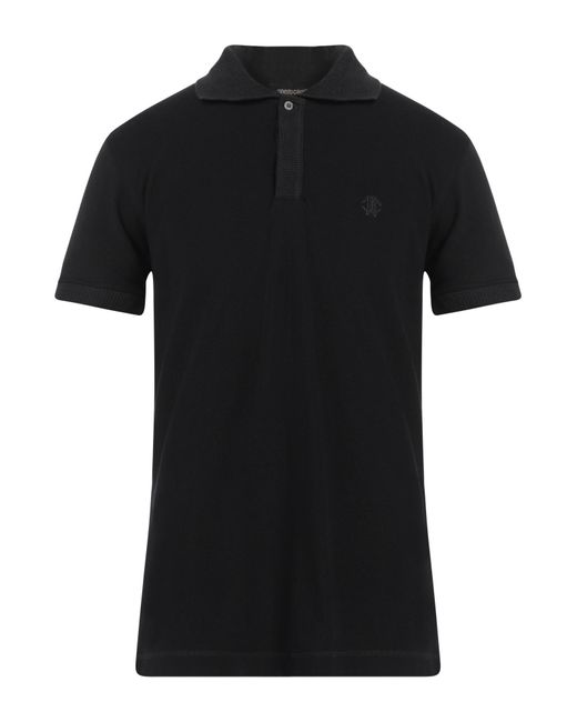Roberto Cavalli Black Polo Shirt Cotton for men