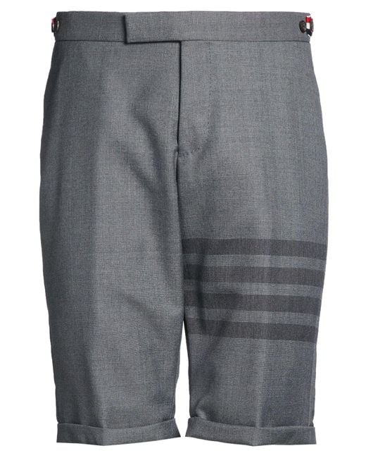 Thom Browne Gray Shorts & Bermuda Shorts Wool, Polyester for men