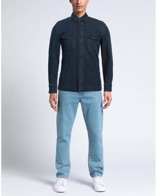 Karl Lagerfeld Blue Denim Shirt for men