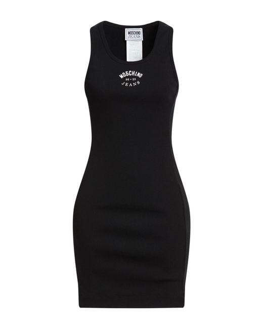 Moschino Black Mini Dress Cotton, Elastane