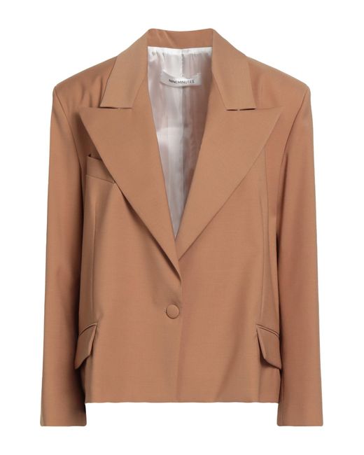 Nineminutes Brown Blazer Polyester, Wool, Elastane, Viscose