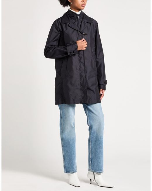 Fay Black Overcoat & Trench Coat