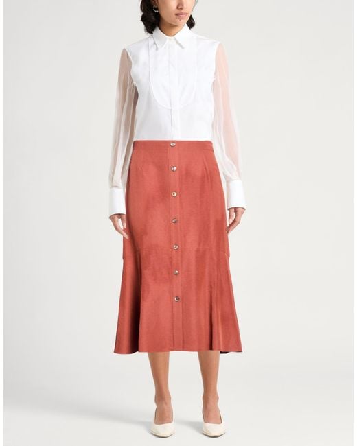 Agnona Red Midi Skirt