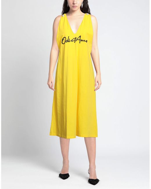 Odi Et Amo Yellow Midi Dress