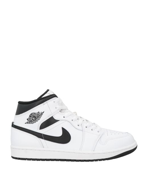 Nike White Sneakers Leather, Textile Fibers for men
