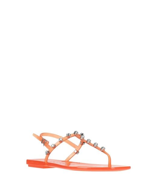 Sergio Rossi Orange Thong Sandals