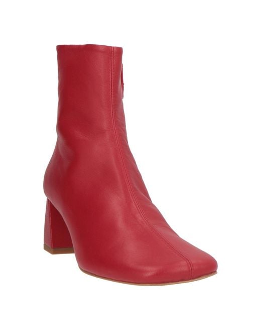 Alysi Red Ankle Boots