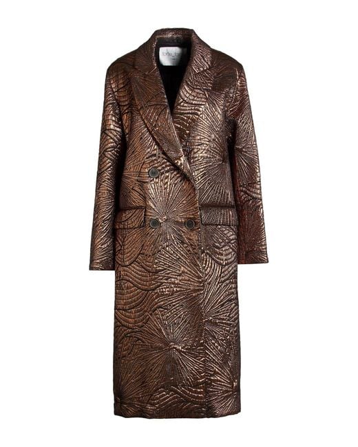 Forte_forte Brown Coat Polyamide, Polyester, Cotton, Metallic Polyester