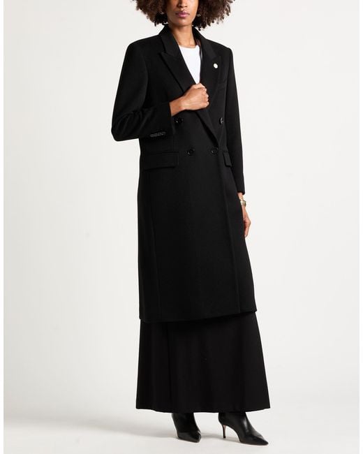 Lardini Black Coat Wool