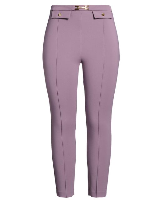 Elisabetta Franchi Purple Pants Polyester, Elastane
