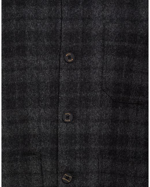 Drumohr Black Charcoal Jacket Virgin Wool for men