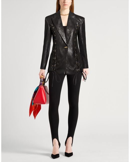 Just Cavalli Black Blazer Polyester, Elastane