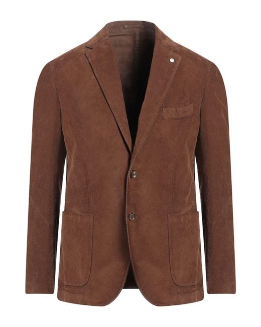 L.b.m. 1911 Brown Blazer Cotton, Elastane for men