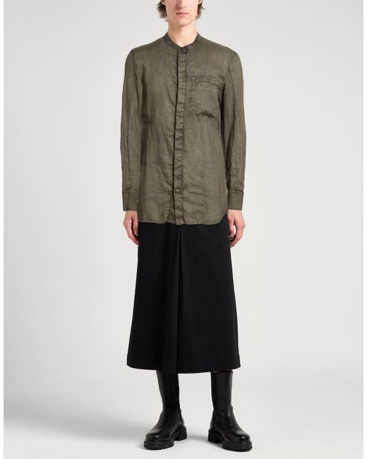 Masnada Green Military Shirt Ramie for men