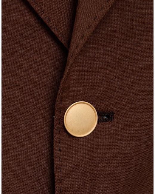 Reveres 1949 Brown Suit Polyester, Virgin Wool, Elastane for men