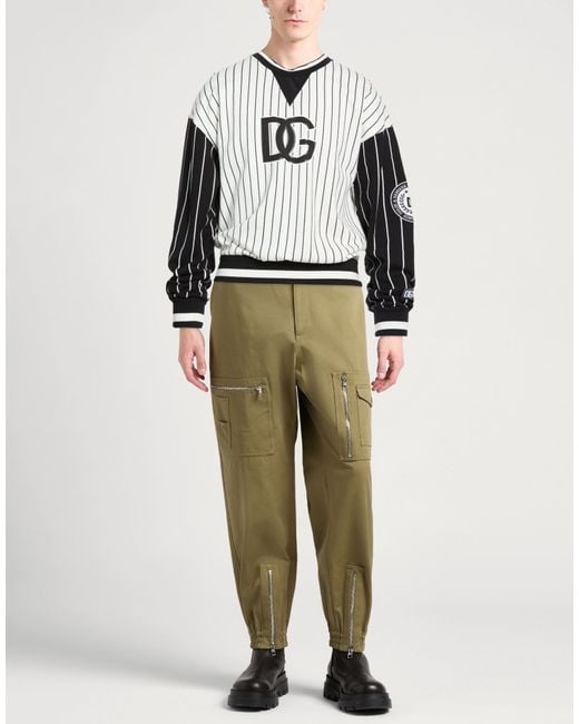 Dolce & Gabbana White Sweatshirt Polyester, Elastane for men