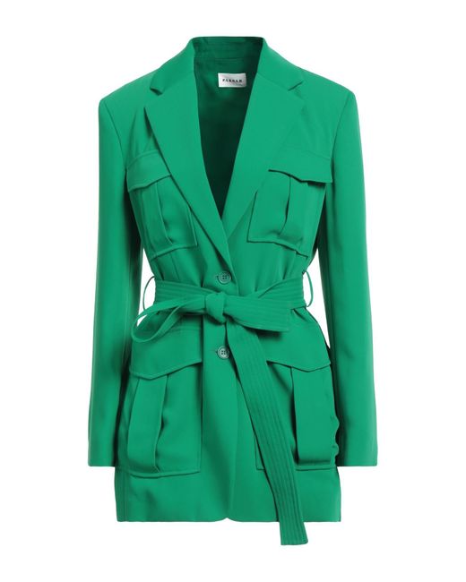 P.A.R.O.S.H. Green Overcoat & Trench Coat