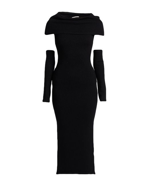 hinnominate Black Midi Dress Viscose, Polyester, Polyamide