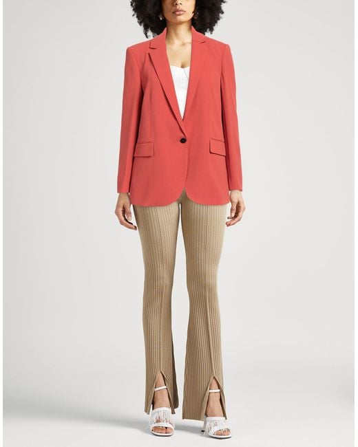 Theory Red Blazer Triacetate, Polyester