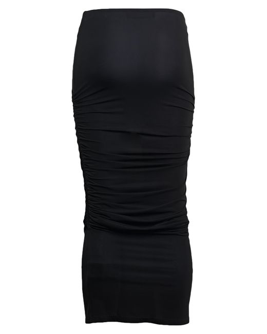 Versace Black Midi Skirt Cupro, Elastane