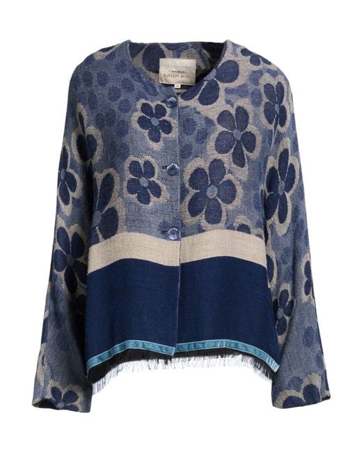 ALESSIA SANTI Blue Jacket Acrylic, Modal, Wool, Alpaca Wool