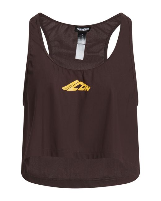 DSquared² Brown Icon Tank Top Polyamide, Elastane