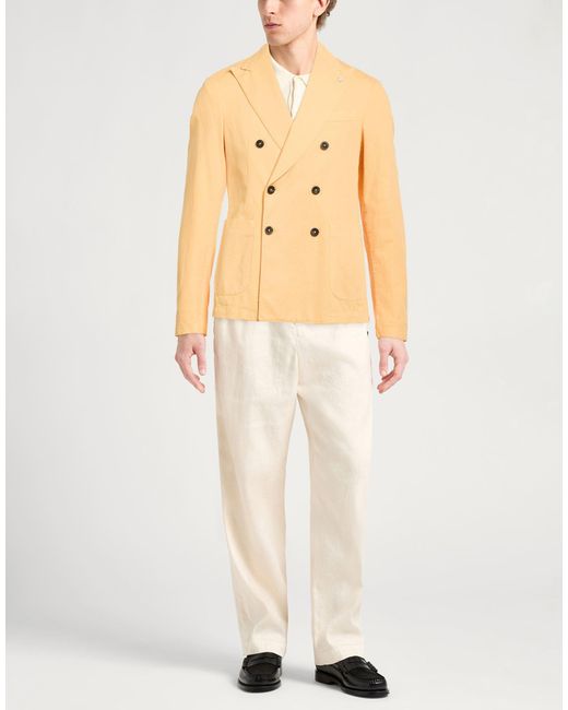 Manuel Ritz Natural Blazer Organic Cotton, Linen, Elastane for men