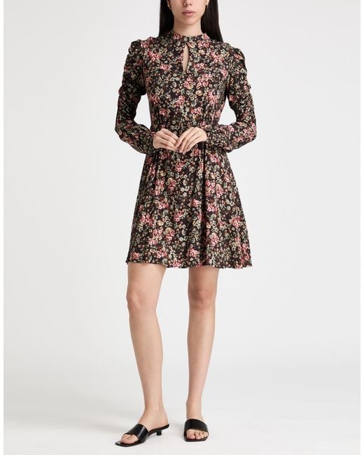 Mar De Margaritas Brown Mini Dress Viscose