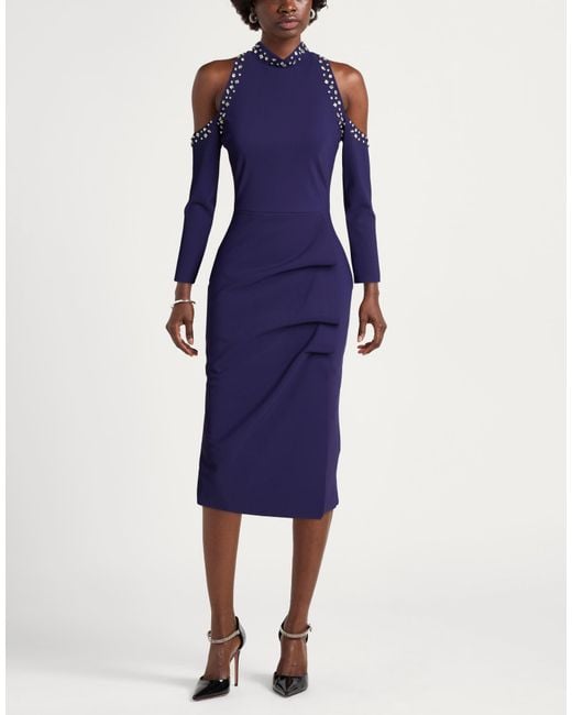 La Petite Robe Di Chiara Boni Blue Midi Dress Polyamide, Elastane
