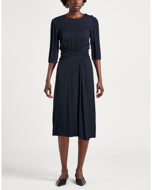 Ba&sh Blue Midnight Midi Dress Viscose