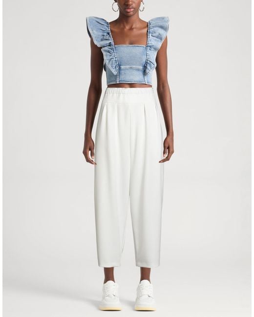 MEIMEIJ White Pants Polyester, Elastane