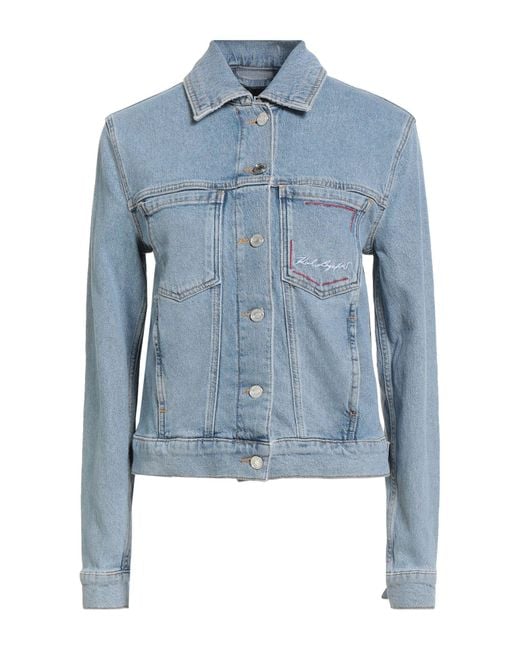 Karl Lagerfeld Blue Denim Outerwear Cotton, Elastane