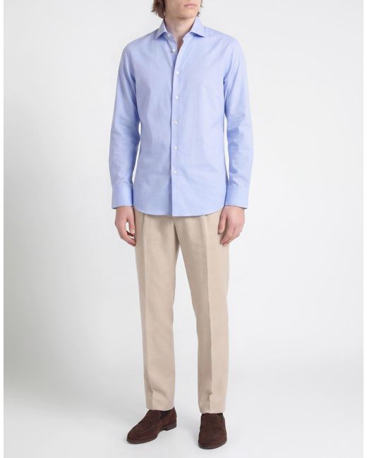 Caruso Blue Light Shirt Cotton for men