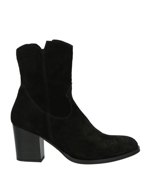 CafeNoir Black Ankle Boots Leather