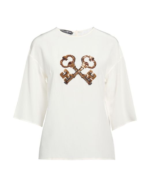 Dolce & Gabbana White T-Shirt Silk