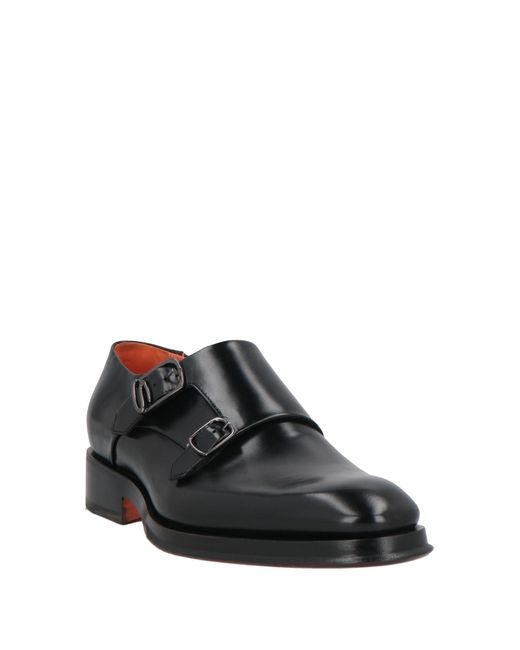 Santoni Black Loafers Leather for men