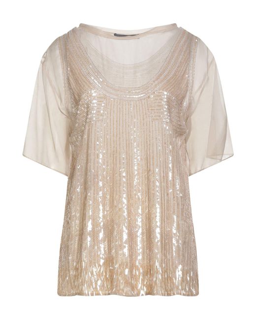 Alberta Ferretti Natural Tops