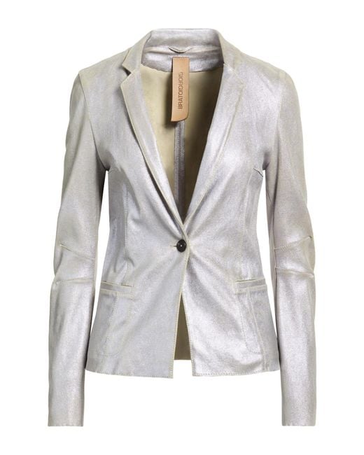 Giorgio Brato White Light Blazer Leather